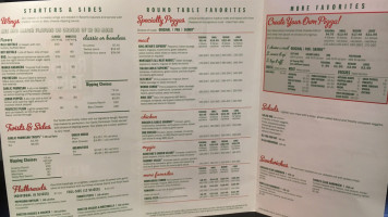 Round Table Pizza menu