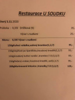 Restaurace U Soudku menu