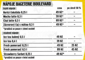 Bageterie Boulevard menu