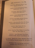 Bar Clementine menu