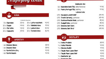 Divadelní Restaurace A Kavárna Žamberk menu