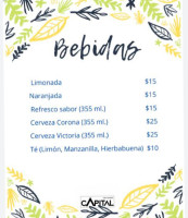 Capital Food Drinks menu