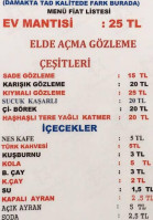 Tokatlı 'nın Yeri Mantı Gözleme Evi menu