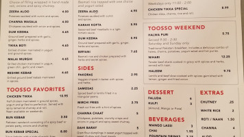 Toosso menu