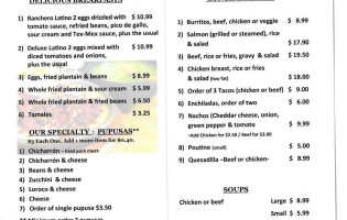 Pupuseria Latinos menu