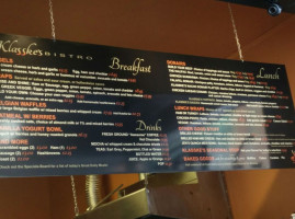 Klasske's Bistro menu