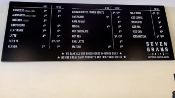 Seven Grams Caffe menu