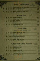 Bamboo Inn Chinese menu