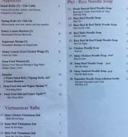 Honey Lemon Grill menu