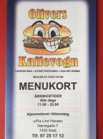 Olivers Kaffevogn menu