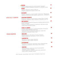 Ristorante Camino menu