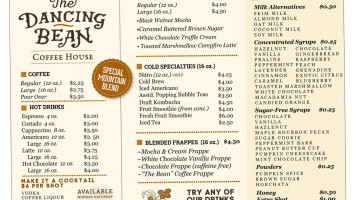 The Dancing Bean Coffee House menu