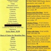 La Casita Mexicana menu