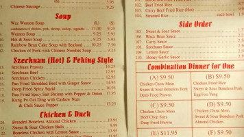 Wing's Kitchen menu