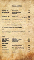 The Western Saloon menu