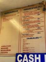 Pupusería Taquería Mercy menu