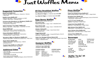 Just Waffles menu