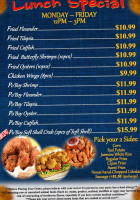 Live Crawfish Seafood menu