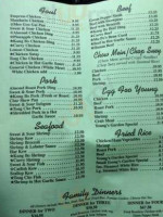 Youngs Garden Chinese menu