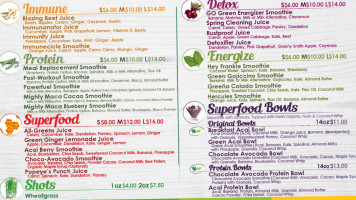 Nature's Emporium menu