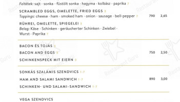 Zala Springs Golf Resort menu