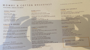 Mowry Cotton menu