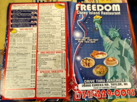 Freedom Coney Island menu