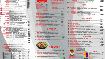 Peti Pizza menu