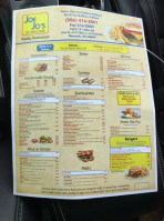 Joe Jo's menu