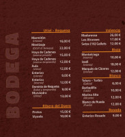 Merendero San Jaime menu