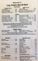 Log Cabin Bque menu