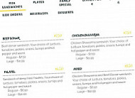 Tyros Shawarma Donair menu