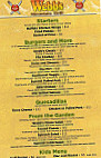 Webb's menu