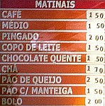 Vitória Mil menu