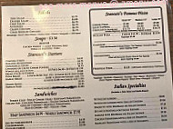 Stancati's Family menu