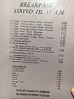 Hiwasse Diner menu