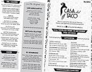 Casa Del Taco menu