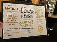 Matinee menu