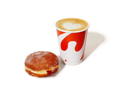 Jam Doughnut Hot Drink Combo