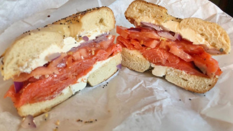 Lox Smoked Salmon, Cream Cheese, Tomato, Red Onion