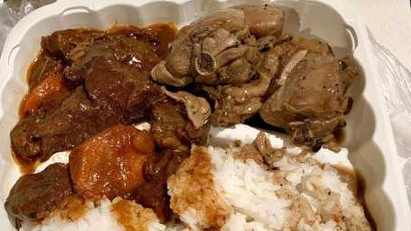 Chicken Adobo Beef Kaldereta Over Rice