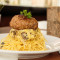 Carbonara Spaghetti With Hamburger Steak