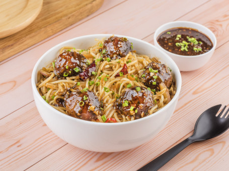 Vegetable Manchurian With Chilli Hakka Noodles