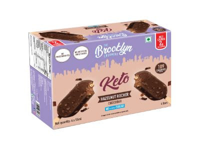 Keto Hasselnød Rocher Chokoladecoated Ice Cream Bars Multipack 4 X 55Ml