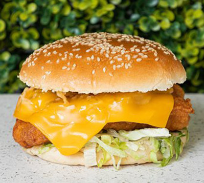 Cheesy Fried Chicken Burger