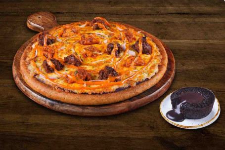 Chicken Kheema, Tikka Tandoori Cheese Pizza [Medium] Choco Lava Cake