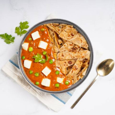 Matar Paneer Paratha Skål