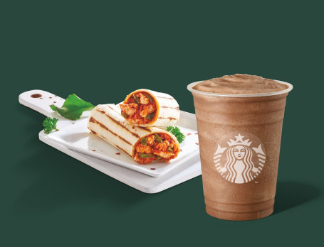 Høj Mokka Frappuccino Med Murg Kathi Wrap