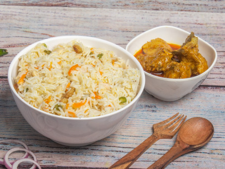 Fried Rice With Chicken Kosha Lassi