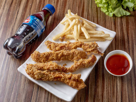 4 (Pcs) Chicken Strips French Fry Coke 250 Ml